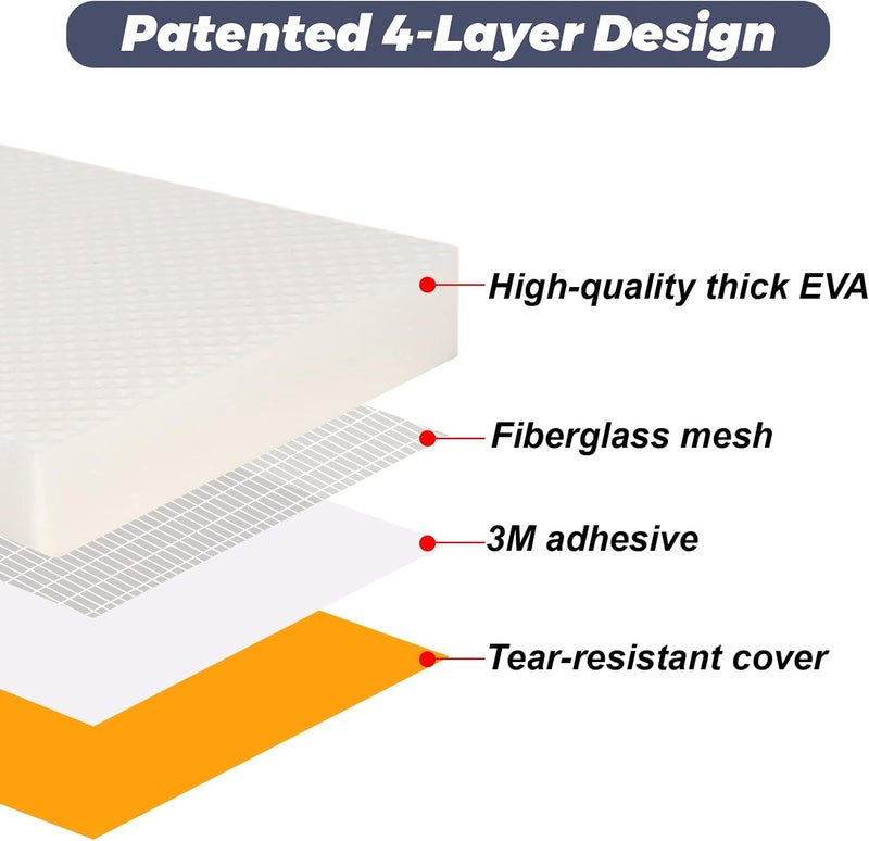 GameXcel Garage Wall Protector Car Door Protectors Garage Guards Bumpers EVA Foam Thick Water Resistance Self Adhesive Garage Wall Pad for Car Doors Anti-Collision Garage Wall Protect,2 Pack White - Image 3